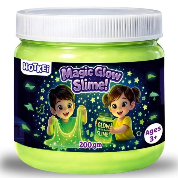 HOTKEI (200gm) Glow in The Dark Slime for Kids DIY Toy Slimy Glowing Slime Gel Jelly Putty Art Toys Birthday Gift Box for Boys Girls 3 to 10 Years