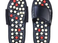 HUSB Spring Acupressure and Magnetic Therapy Accu Paduka Slippers Foot Massager for Full Body Blood Circulation Slippers Foot Massager For Men and Women (Unisex) (Size 5, 6, 7, 8, 9, 10), Black