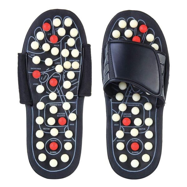 HUSB Spring Acupressure and Magnetic Therapy Accu Paduka Slippers Foot Massager for Full Body Blood Circulation Slippers Foot Massager For Men and Women (Unisex) (Size 5, 6, 7, 8, 9, 10), Black