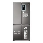 Haier 520L 3 Star Lumiere French Door 4-Door Side by Side Frost Free Refrigerator | Convertible Magic Zone | Inverter | Digital Display Panel | Deo Fresh Technology (HRB-600IS, Inox Steel)