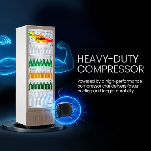 Haier HVC 505 GT5, 5 Star, Touch LED Visi Cooler Glass Door, Adjustable Shelves, Single Door Commercial Refrigerator (500 L, Grey)