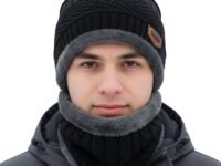 Handcuffs Winter Cap with Neck Scarf – Thermal Beanie with Neck Warmer for Men & Women Thick And Fluffy Woolen Cap for Cold Weather, Ski, Outdoor Activities