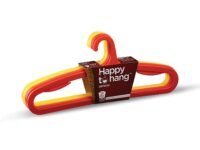 Happy To Hang Officio Plastic Hanger | Stylish Italian Design Cloth Hangers for Wardrobe, Cupboard & Almirah | Plastic Hangers for Clothes Hanging | Pack of 6 (Yellow & Orange41.5 cm)