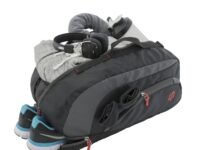 Harissons Jake 31L Water Resistant Duffel Gym Bag for Men & Women | Convertible Travel & Sports Backpack with Shoe Compartment & Easy Front Pocket Access (Black & Grey)