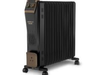 Havells 13 Fin Oil Filled Room Heater (OFR) | Advanced New U-Tech Fast Heating Fins with 10-Year Warranty | 2900W | ISI Approved | PTC Fan Heater | Inclined Control Panel | Black