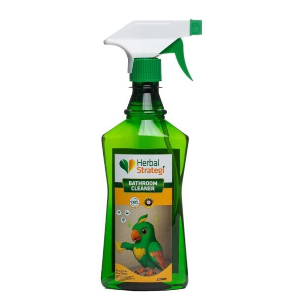 Herbal Strategi – Bathroom Cleaner | 100% Herbal | Anti-Bacterial & Removes Hard-water Stains| Eco-friendly & Biodegradable | Skin-Safe, Baby-Safe & Pet-Friendly | 500mL