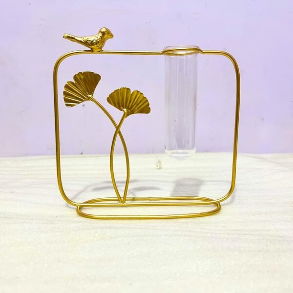 Home Trends Propagation Station with Metal Frame – Test Tube Glass Plant Holder for Home Bedroom Office Living Room | Desktop & Wall Shelf Plant Display Stand (Pack of 1)