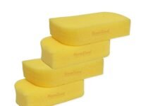 Homfine® Pack of 4Pcs Sponge Foam Scrubber for Multipurpose Cleaning Kitchen Utensils, Crockery, Bathroom Tiles, Glass, Mirror and Automobiles (Size :13x7x4cm)