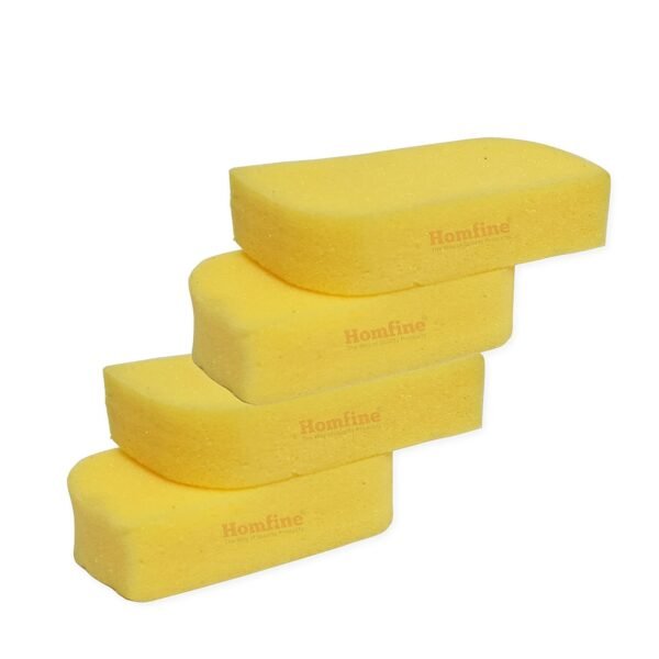 Homfine® Pack of 4Pcs Sponge Foam Scrubber for Multipurpose Cleaning Kitchen Utensils, Crockery, Bathroom Tiles, Glass, Mirror and Automobiles (Size :13x7x4cm)