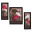 Indianara 3 Pc Set Of Floral Paintings Without Glass 5.2 X 12.5, 9.5 X 12.5, 5.2 X 12.5 Inch