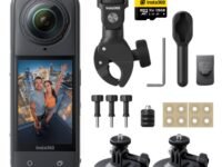 Insta360 X5 Motorcycle Bundle- Waterproof 8K 360° Action Camera, Leading Low Light, Invisible Selfie Stick Effect, Rugged and Replaceable Lens, 3-Hour Battery, Built-in Wind Guard