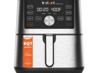 Instant Vortex Plus 6L Air Fryer, 6-in-1 with 360° EvenCrisp Technology, Touch Control Panel, Uses 95% Less Oil, Air Fry, Roast, Grill, Bake, Reheat & Dehydrate, 1500W, PFOA-Free & BPA-Free, 230V