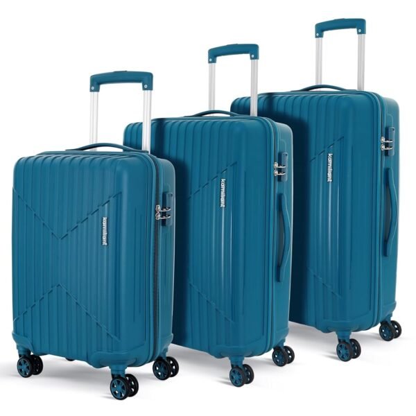 KAMILIANT by American Tourister Savvy 3 Pc Set 55 Cms, 70 Cms & 80 Cms - Small, Medium & Large Polypropylene(PP) Hardside 8 Wheels Spinner Luggage Set/Trolley Bag Set (Deep Ocean)