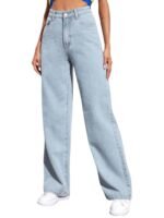 KOTTY Women’s High Waist Denim Jeans | Straight, Relaxed & Wide Leg Fit | Light Blue, Dark Blue & Black | Casual Regular Length Fashion Wear