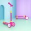 Kidsmate Leo Kick Scooter for Kids, Adjustable Height Scooter, Foldable & Attractive PVC Wheels with Rare Brakes for Kids Age Upto 3+ Years (Pink)
