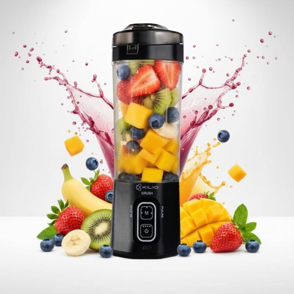 Kilig Vortex Next 380W Three Blend Modes Portable Blender for Smoothie and Juices, 6000 mAh Battery, 2in1 700ml Jar, 22000RPM, 6 Sided Blade, USB Type C, Juicer, Mixer, Blender Machine for Kitchen