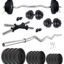 Kore PVC 40 Kg Home Gym Set With One 3 Ft Curl Rod And One Pair Dumbbell Rods, Multicolour