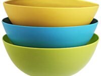 Kuber Industries Modular Plastic Solid Mixing Bowl|Unbreakable Mixing Bowls|Microwave & Dishwasher Safe|Size 19 x 19 x 9 CM|Pack of 3, Capicity 1500 Ml (Multicolour)