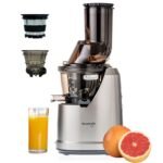 Kuvings B1700 Cold Press Whole Slow Juicer, Patented JMCS Technology for 10% More Juice, All-in-1 Fruit & Vegetable Juicer, 12 Yrs Warranty (Motor), 240W Strong Motor (Dark SIlver with Attachments)