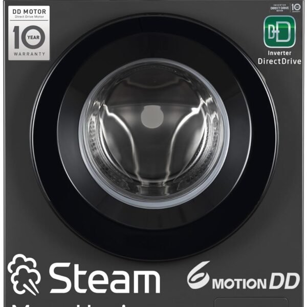 LG 7 Kg, 5 Star, DD Technology, Steam Wash, 6 Motion DD, Fully-Automatic Front Load Washing Machine (FHB1207Z2M, Allergy Care, In-Built Heater, Touch Panel, Middle Black)