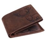 LONDON ALLEY Elk Vintage Brown Leather Wallet for Men, 6 Card Slot | RFID Blocking
