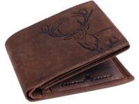 LONDON ALLEY Elk Vintage Brown Leather Wallet for Men, 6 Card Slot | RFID Blocking