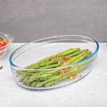 La Opala Cook Serve Store 100% Borosilicate Glass Bakeware & Serveware | Oval Baking Dish, 700 ml | For Baking & Serving | Microwave & Oven Proof | Dishwasher & Freezer Proof | Durable | Transparent