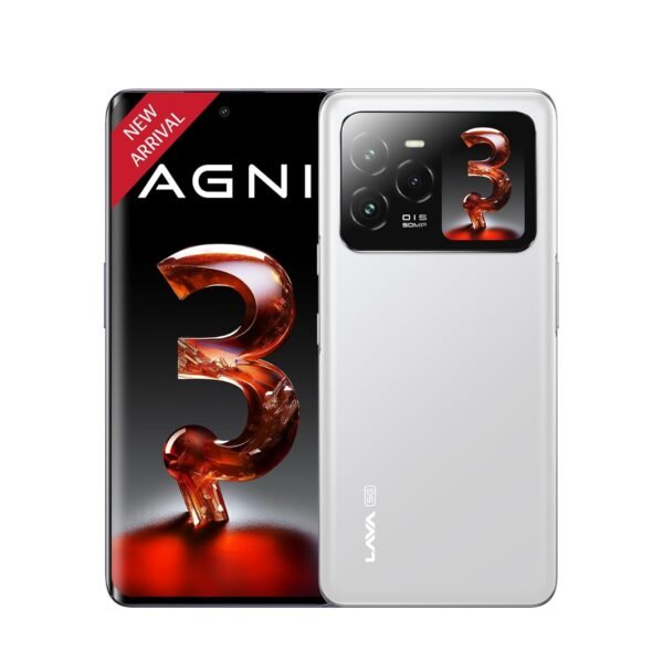 Lava Agni 3 5G (Pristine Glass, 8GB+128GB) | India's 1st Dual AMOLED | 1.5K Curved Display | Dimensity 7300X | 50MP Triple AI Telephoto Camera | 66W Fast Charge | with Charging Adapter