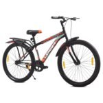 Leader Beast 26T IBC Premium City Bike Cycle with Inbuilt Carrier, Single Speed Cycle for Men, Matt Black - Ideal for Ages 10+, Rigid, 18 inches