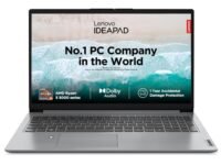 Lenovo IdeaPad 1 AMD Ryzen 5 5500U 15.6" HD Thin and Light Laptop (8GB RAM/512GB SSD/Windows 11 Home/Office Home 2024/1 Year ADP Free/Grey/1.6Kg), 82R4011MIN