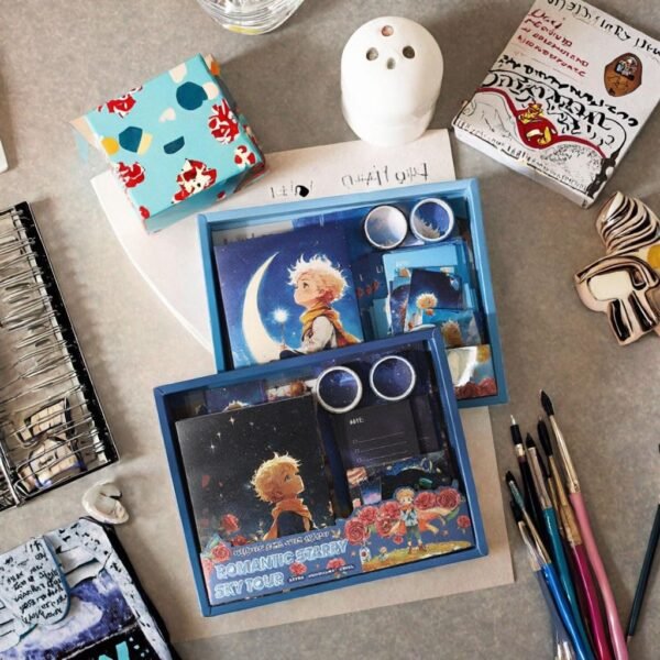 Levin 1 Box Vintage Fantasy Girl Scrapbook Set Vintage Journaling Supplies, Scrapbook Paper Kit Aesthetic Floral & Vintage Elements, Washi Tape, Stickers, Material Papers, PET Stickers for Junk Journals Planner Retro Craft