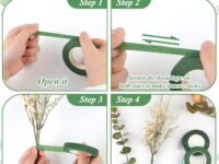 Levin 12mmx18Meter Floral Tape, Flower Tape, Green Floral Tape for Floral Crafts Supply, Bouquet Stem Wrapping, Wedding Bouquet (2, dark green)