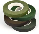 Levin 4 Rolls 1/2" Wide Floral Tapes for Bouquet Stem Wrapping and Floral Crafts,Wedding Bouquet,Dark Green,Light Green,Grass Green,Dark Brown