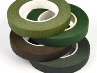 Levin 4 Rolls 1/2" Wide Floral Tapes for Bouquet Stem Wrapping and Floral Crafts,Wedding Bouquet,Dark Green,Light Green,Grass Green,Dark Brown