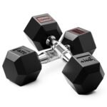 Lifelong Rubber Coated Hexa Dumbbell Set of 2 (4Kg x 2) for Home Gym – Weights for Men & Women – Exercise Equipment (Black)