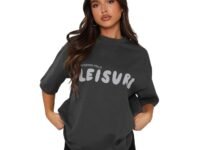 London Hills Women's Casual Printed Round Neck Oversized Longline Drop Shoulder Boho Style T-Shirt