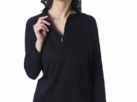 London Hills Women's Cotton Regular Fit Tshirt Full Sleeve Zipper Tshirt T-Shirt Full Sleeves