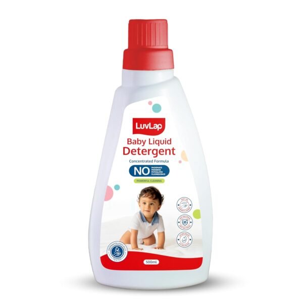 LuvLap Baby Laundry Detergent 500ml, pH Balanced, No harsh chemicals, Safe for mommy's hands & baby's skin, Anti-Bacterial, Softens clothes & Removes Stains & Odour, Dermatologically tested