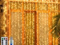 MIRADH 300 LED Fairy Curtain String Lights – USB Powered Remote-Controlled Backdrop, Warm Ambience for Diwali, Navratri, Christmas & New Year Décor, (Yellow)