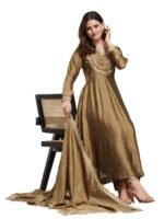 MOKOSH Women's Silk Embroidered Anarkali Set (444)