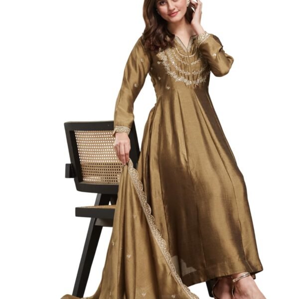 MOKOSH Women's Silk Embroidered Anarkali Set (444)