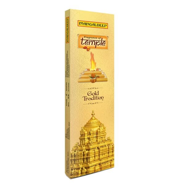 Mangaldeep Temple Gold Tradition - Yagna Inspired Fragrance - Premium Incense Sticks (40 Sticks)