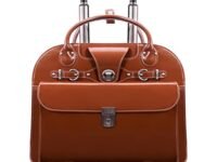 McKlein EDGEBROOK, Top Grain Cowhide Leather, 15" Leather Vertical Wheeled Ladies', Brown, 17"x6"x13.5", Edgebrook Wheeled Non-detachable Briefcase