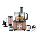 Morphy Richards Icon Superb Food Processor 1000W | 3.2L Bowl | 2 SS Jars + 1 Juicer | 11 Attachments: Kneader, Chopper, Slicer, Shredder, Fry Cutter | Quadra Flow | 2 Year Warranty | 【Glazing Copper】