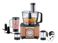 Morphy Richards Icon Superb Food Processor 1000W | 3.2L Bowl | 2 SS Jars + 1 Juicer | 11 Attachments: Kneader, Chopper, Slicer, Shredder, Fry Cutter | Quadra Flow | 2 Year Warranty | 【Glazing Copper】