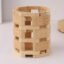 Multifunctional Wooden Desk Organizer for Stationery – Polygonal Bamboo Cup for Pens, Makeup Brushes, Art Supplies & Kitchen Cutlery – Perfect for Living Room & Dressing Table (1 Pcs)
