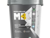 MuscleBlaze Biozyme Performance Whey Protein Powder, Blue Tokai Coffee (4kg / 8.8lbs) | 25g Protein Per Scoop | Clinically Tested 50% Higher Protein Absorption