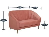 Nature Wood Decor Loveseat Sofa Couch Small Love Seats Furniture Loveseat for Small Spaces| Best Builtin Quality (Blush Pink)