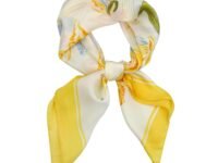 Neck Head Scarf for Women, Satin Silk Head Scarf – 27'' Square Elegant Floral Necktie Ribbon, Hair, Neck, and Handbag Accessory