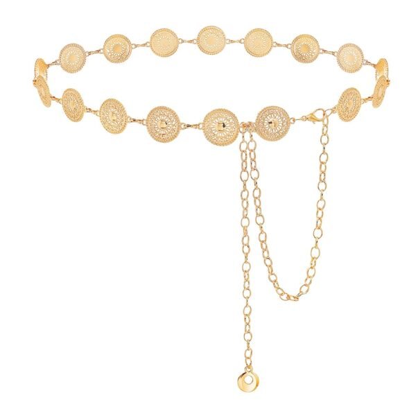 PALAY® Belt for Women Dresses Metal Concho Waist Chain Western Boho Hip Belt for Saree Vintage Stylish Adjustable Chunky Belly Chain Women Fashion Belts for Dresses, Jeans, Skirts